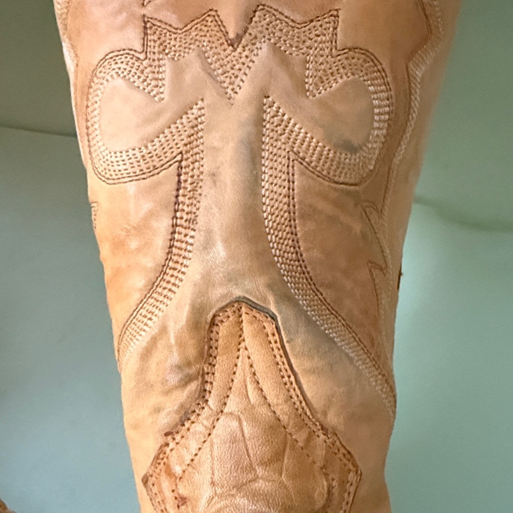 Yellow Cream Rudel Alligator/Leather  Western Cowboy Boots - Picture 16 of 16